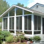sunroom addition with gabled roof