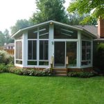 landscaped sunroom addition