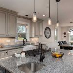 Farmhouse island with pendant lighting